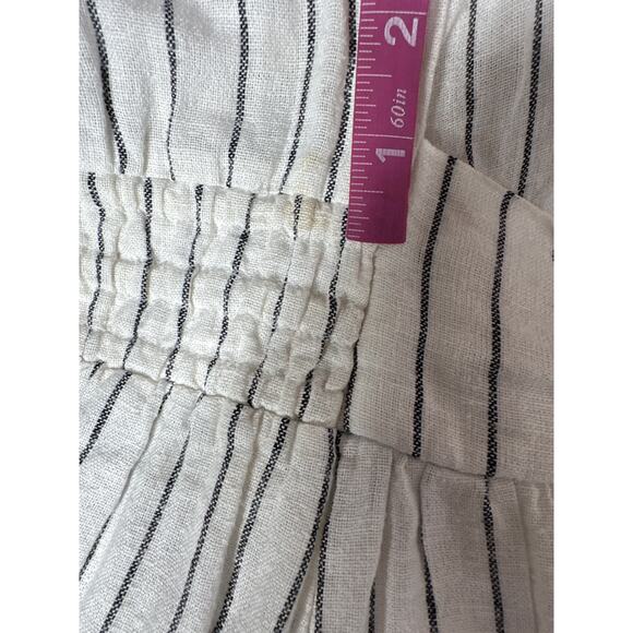 Derek Lam Maya Shirt Dress Striped Knot Waist Short Sleeve Midi Black & White 6 - Picture 9 of 12